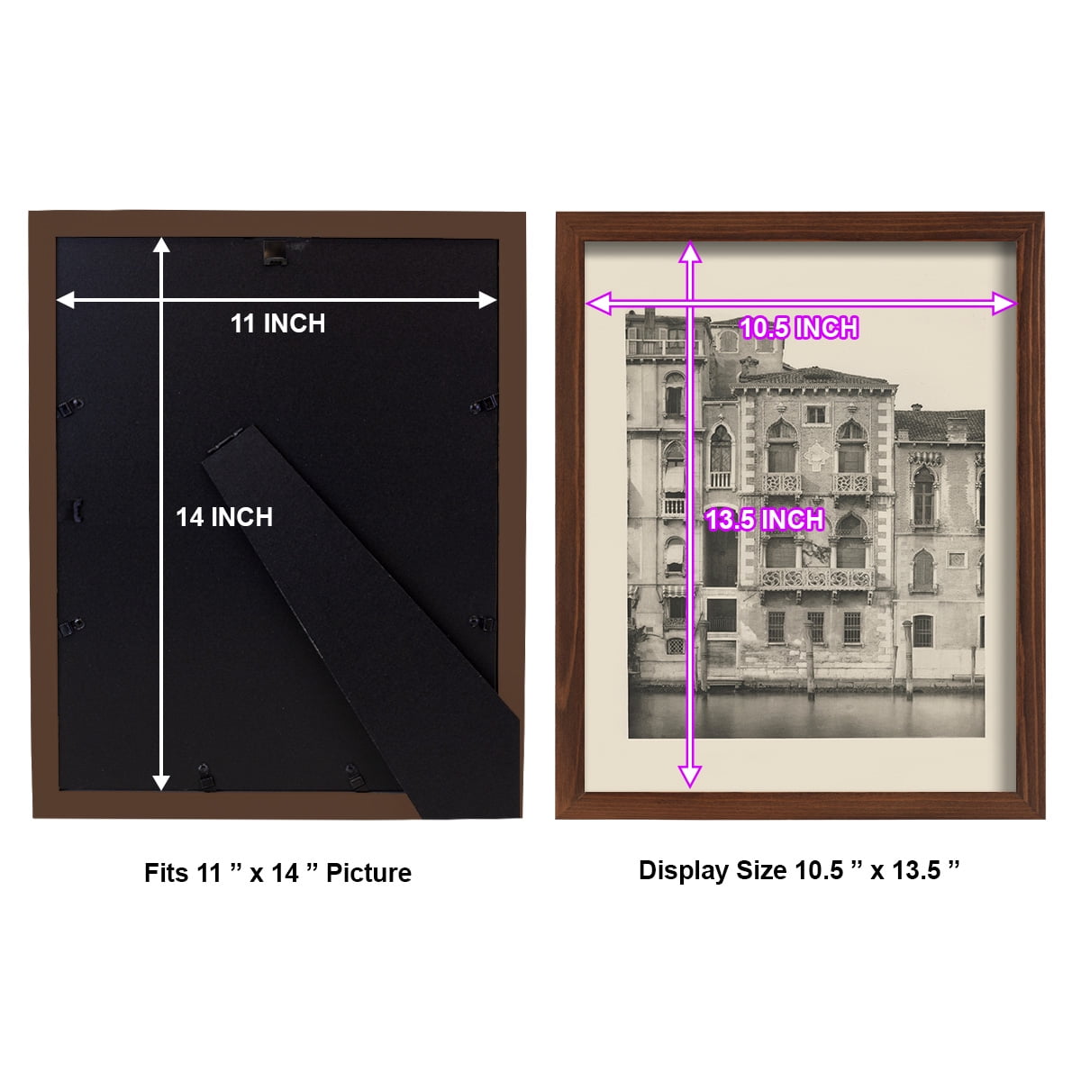 Vintage Views of Venice III - Framed Print w/glass - Chestnut