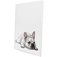 thumbnail image 2 of HFDF French Bulldog Dog Lying Down Looking Up Canvas Prints Artwork Wall Art Poster for Home Office Living Room Decorations 20x24inch Framed, 2 of 7