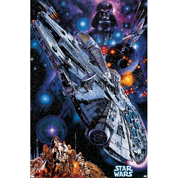 Star Wars: Global Art - Millennium Falcon Wall Poster, 22.375" x 34"