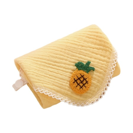 Towel Burp Cloth Boys Girl Breathable Feeding Bibs Drooling Bib with Hook Button Infant Washcloth