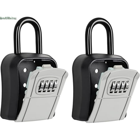Portable Key Lock Box Key Holder Safe Security Lock Box for Indoor Outdoor Garage Garden Store (1 Grey)