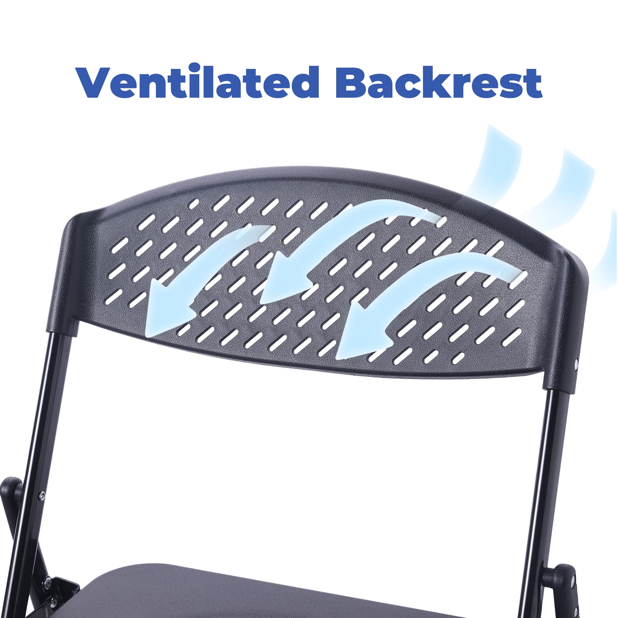Mainstays Resin Light-Weight Folding Chairs, Black