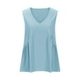 thumbnail image 4 of AherBiu Oversized Tank Tops for Women V Neck Ruffle Loose Boho Vacation Sleeveless Long Shirts Blouse, 4 of 6