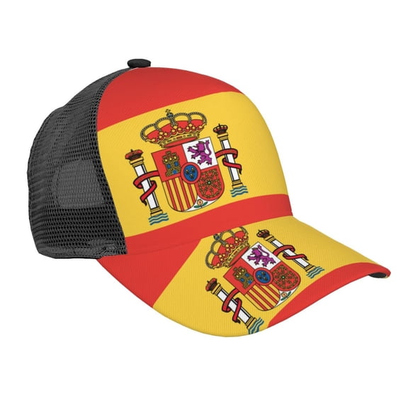 Trucker Hat For Men Women Flag Of Spain Sports Baseball Cap Sun Hat Mesh Golf Dad Hat