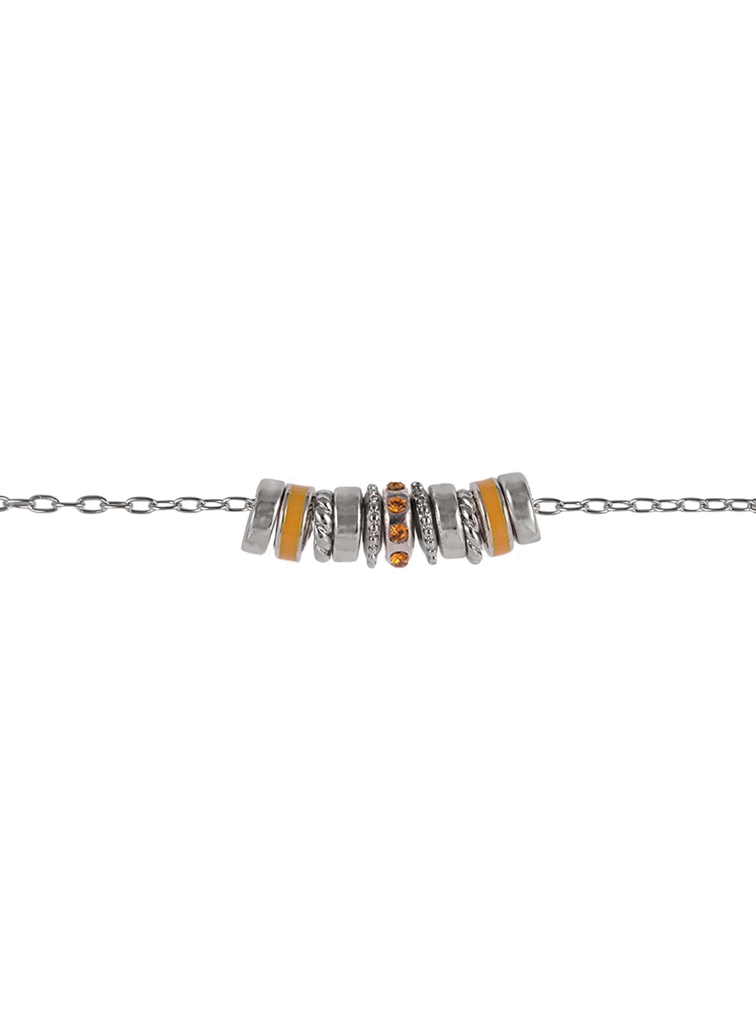 Time and Tru Silvertone Chain with Topaz Birthstone "November" Necklace