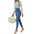 thumbnail image 4 of 3-Piece Set Muslim Sports Swimwear Women Islamic Burkini Modest Print Patchwork Hijab Long Sleeves Swimsuit, 4 of 12
