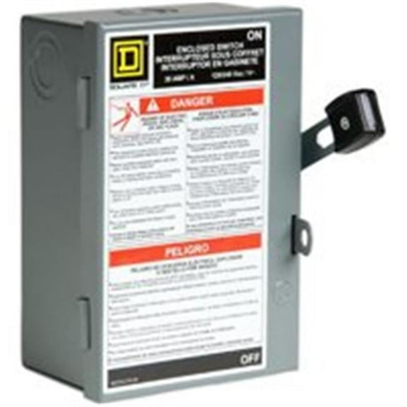 Square D By Schneider Electric L211N 30A Indr Fusible Safety Switch - Gray 10 x 10 x 8 in.-