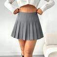 thumbnail image 2 of Women Pleated Skirt High Waisted A-Line Short Basic Skirt School Uniform Cheerleader Skirts Skater Skirt, 2 of 6