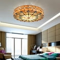 thumbnail image 5 of 23inch Tiffany Style Energy Save Flush Mount Chandelier Light Stained Glass Lamp in Bedroom Living Room, 5 of 8