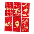 thumbnail image 4 of KLKCMS 6 Pcs Enveloppes Rouges du Nouvel An Chinois Hong Bao pour Fêtes Collation des Grades g, 4 of 9