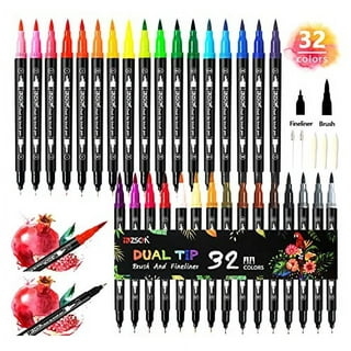 1/3 Pcs Double Head Hand Lettering Pens Chinese Calligraphy Brush Pens Set Signature Pen Art Markers Black Ink 4 Size for Beginners Writing Drawing