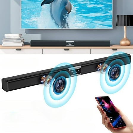 VTIN Sound Bar for TV,  Bluetooth Soundbar Speakers Surround Sound Home Theater System, Bluetooth/AUX/USB/TF Card Coaxial Connection for TV PC Gaming Projectors, 32 Inch