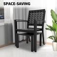 thumbnail image 5 of 3 Piece Outdoor Patio Table and Chairs Set Small Bistro Table and Chairs Set of 2 Coffee Table Balcony Furniture Sets for Apartments Outside Bistro Dining Sets for Backyard/Porch/Deck/Pool (Black), 5 of 7