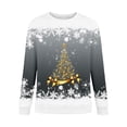 thumbnail image 4 of Chandails d'Automne d'Hiver Grande Taille pour Femmes Chandails de Noël pour Femmes Arbre de Noël Suéter Navideño Mujer Mignon Col Rond Chandails à Capuchon Amusants Gris, 4 of 4