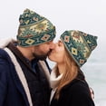 thumbnail image 5 of Zufioo Traditional Tribal Aztec1 Print Adult Knitted Hat, Unisex Cuffed Brimless Ski Hat, Suitable for Autumn and Winter, 5 of 6