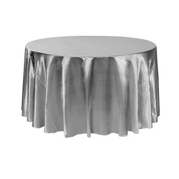 Your Chair Covers 120 Inch Round Satin Tablecloth Dark Silver Platinum Com 120 Inch Round Satin Tablecloth Dark, 120 Black Satin Round Tablecloth