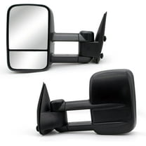 WLLW Towing Mirrors Compatible with 1999-2006 Chevy Silverado 1500 2500 3500 GMC Sierra Yukon Tahoe Manual Adjust Mirror Glass Manual Flip Up Pickup Truck Tow Mirrors LH RH Black