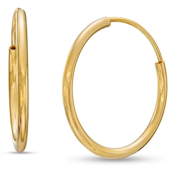 Real Genuine 14K Yellow Gold Filled Hoop Earrings 1 Inch 20 mm Earrings for Men and Women Golds