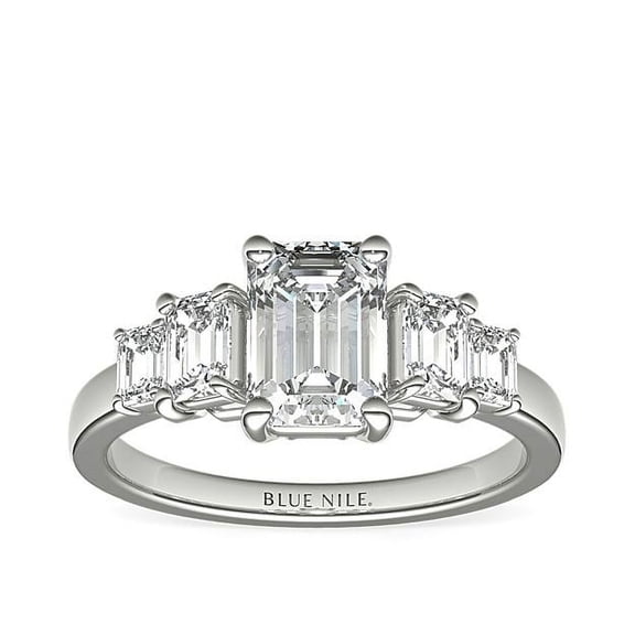 Diamond-Capitals Natural 2.70 Carat Brilliant Emerald Cut Diamond (F-G/VS1) Solitiare Anniversary Ring For Ladies Solid 950 Platinum Size 7