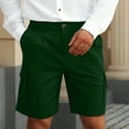 thumbnail image 5 of Men's Cargo Shorts Dress Classic Fit Solid Color Breath Lightweigh Waist Large Pockets Casual Sportswear Pants Green, 5 of 8