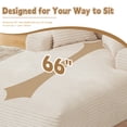 thumbnail image 6 of FFH 78.7" Oversized Chaise Lounge Chair Indoor, Corduroy Upholstered Modern Couch, Comfy Sleeper Sofa for Living Room/Office, No Assembly Required, White, 6 of 8