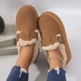 thumbnail image 3 of Nouvelles Chaussures d'Hiver pour Femmes Boken Chaussures en Peluche Mode Rétro Chaussures en Haricot Pantoufles à Semelle Plate en Coton pour Femmes Bottes à Plateforme, 3 of 4