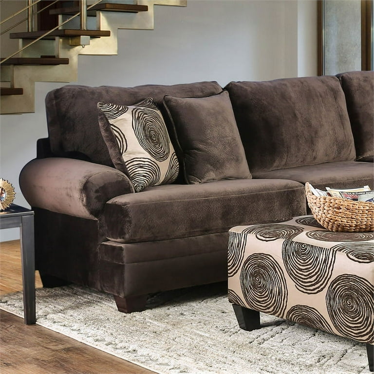 Brown microsuede sectional deals