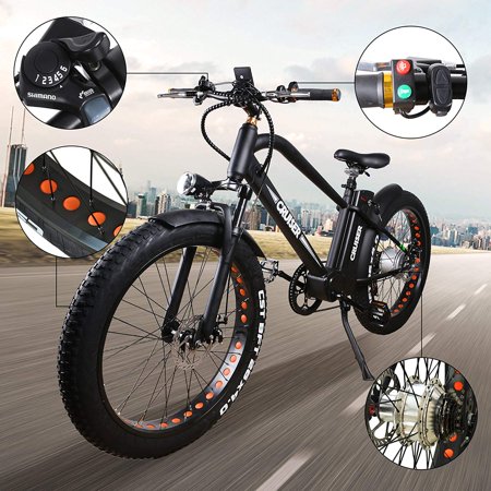 NAKTO 26" 500W Electric Bicycle Fat Tire Snow Mountain EBike,...