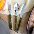 thumbnail image 2 of SABRE PARIS - 5-Piece Flatware Set - Bistrot Collection - Knife, Fork, Soup Spoon, Teaspoon & Dessert Fork - Stainless Steel & Nylon - Dishwasher Safe - Fern Green - Brilliant Finish, 2 of 4