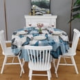 thumbnail image 2 of Lightblue Butterfly Sparkle Pattern Round Tablecloth 60"x60",Wrinkle Wipeable Table Cloth for Kitchen Dining Room Picnic Patio Party, 2 of 6