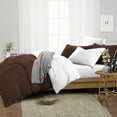 thumbnail image 2 of SGI Bedding Oversized King Size Duvet Covers Egyptian Cotton 1000TC 3 Piece Set Chocolate Reversible, 2 of 8