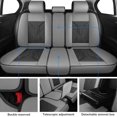 thumbnail image 4 of For Kia Niro Car Seat Cover 5 Seats, Deluxe PU Leather 5 Seats Auto Front Rear Cushion Protector Full Set for Optima, Rio, Rondo, K900 Black+Gray, 4 of 14