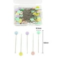 thumbnail image 3 of pitrice 100Pcs Plastic Flat Head Pins Straight Quilting Pins Mixed Color DIY Sewing Needles, Light Color Flower, 3 of 7