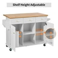 thumbnail image 7 of Finnhomy 53.2'' Large Rolling Kitchen Island with Drop Leaf, Thicken Rubber Wood Top, Spice Rack, Towel Rack, Storage Cabinet and Drawers, 7 of 7