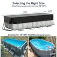 thumbnail image 2 of COSYUMI 12*18FT Rectangular Pool Cover, Solar Pool Covers with Winch & Cable for Rectangular Above Ground Pool, 420D Oxford UV Resistant, Waterproof, Snowproof Windproof for All Season, 2 of 11
