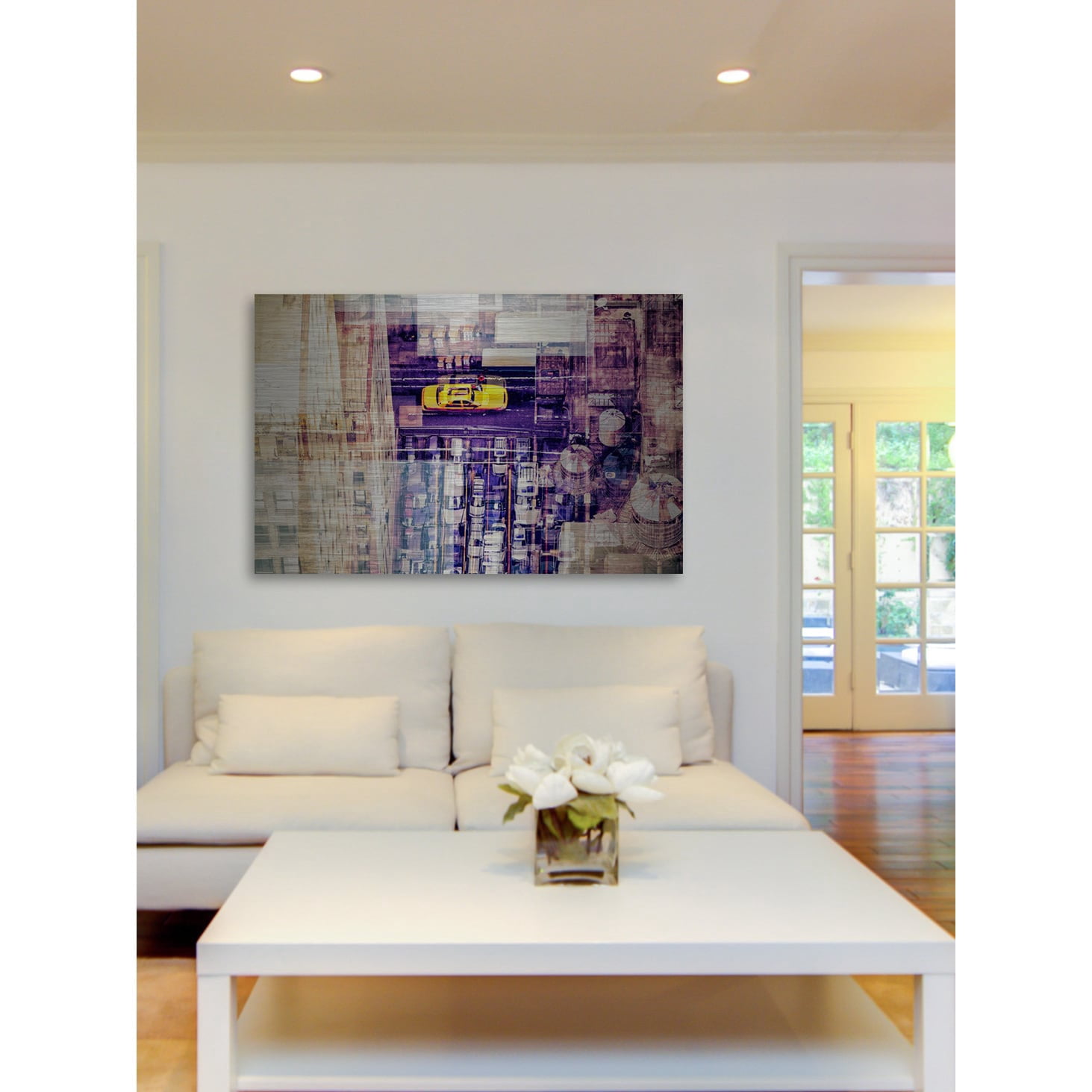 "My Yellow Taxi" Painting Print on Brushed Aluminum