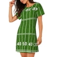 thumbnail image 2 of Picia American Football Field2 Pattern Women’s Nightdress – Casual Short-sleeved Loose-Fit Sleepwear, Soft Cotton Short-Sleeve Sleep Shirt for Relaxation & Comfort, 2 of 6
