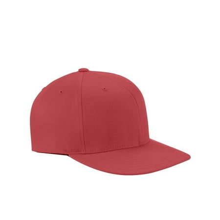 Adult Wooly Twill Pro Baseball On-Field Shape Cap with Flat Bill - RED - S/M
