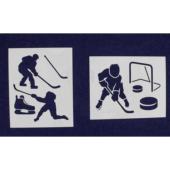 Hockey Stencils - 2 Piece Set - 8" x 10"