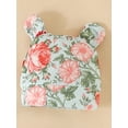 thumbnail image 5 of Infant Baby Girls 3 Piece Outfits Floral Long Sleeves Ruffle Romper and Cute Headband Hat, 5 of 8