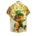thumbnail image 4 of JURANMO Mens St Patricks Day Shirt Fashion Shamrock Printed Retro Bowling Shirts Short Sleeve Casual Button Down Holiday Shirts Gold M Prime Sales of The Day, 4 of 5