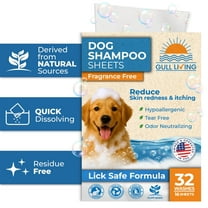 Gull Living 32 Washes Dry Shampoo Sheets for Dogs and Puppies - Water Activated Hypoallergenic Dog Shampoo Sheets - Lick-Safe, Tear-Free, Plant-Based Formula - Portable & Travel-Friendly, Easy to Use