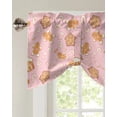 thumbnail image 4 of Christmas Poinsettia Gingerbread Man Window Curtain for Living Room Christmas Kitchen Cabinet Tie-up Valance Curtain Rod Pocket, 4 of 6