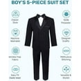 thumbnail image 2 of S.H. Churchill & Co 5-Piece Boys' Tuxedo Suit Set | Includes a Premium Formal Jacket, Pants, Shirt, Vest , and Bow Tie, 2 of 7