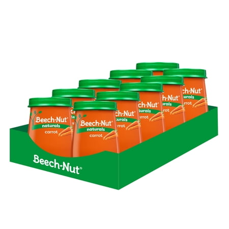 Beech-Nut Naturals Stage 1 Baby Food, Carrots, 4 oz Jar (10 Pack)