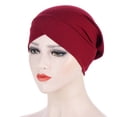 thumbnail image 3 of SPRING PARK Headscarf Stretchy Turban Cap Head Bennie Cover Pleated Hat for Women Girl, 3 of 3