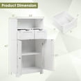 thumbnail image 2 of CZMJY Bathroom Storage Cabinet, Freestanding Bathroom Cabinet Organizer with Open Shelf, 2 Adjustable Drawers & 2 Doors, Wooden Floor Cabinet for Bathroom, Living Room, Entryway (White), 2 of 10