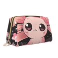 thumbnail image 2 of Xecao Cute Axolotl Sakura Blossoms B Print Fashion Makeup PVC Bag Large Capacity Travel Cosmetic Bag for Women Organizer Toiletry Clutch, 2 of 8
