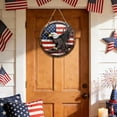 thumbnail image 5 of Independence Day Wooden Sign, Patriotic Star Wall Hanging, USA Flag Round Decor Plaque, Festival Hanging Board for Home, Porch, Door, Yard & 4th of July Celebration, 5 of 6