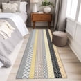 thumbnail image 5 of 2x6 Washable Runner Rug, Geometric Bohemia Non-Slip Hallway Runner for Entryway Kitchen Bedroom, Stripes Brown Yellow and Black Indoor Carpet Runner Floor Mat, 5 of 9